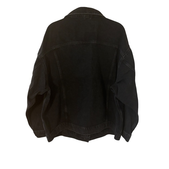 NWT Pilcro Anthropologie Black Denim Jacket Size XL 90s NEW 100% Cotton pockets - Picture 9 of 14